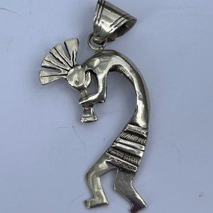 Silver Kokopelli Pendant, Glenn Sandoval Navajo Sterling Silver